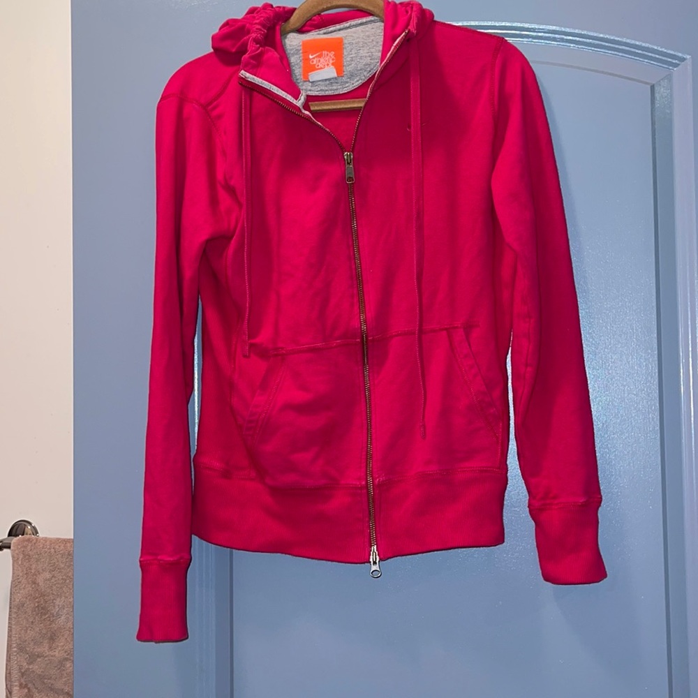 Nike the Athletic Dept pink zip up hoodie large